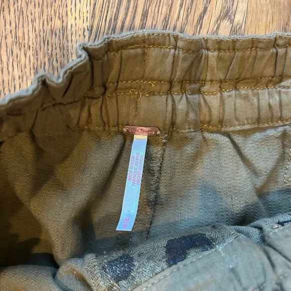 Free People Olive Brown Embroidered Leopard Cargo Joggers - Picture 5 of 6